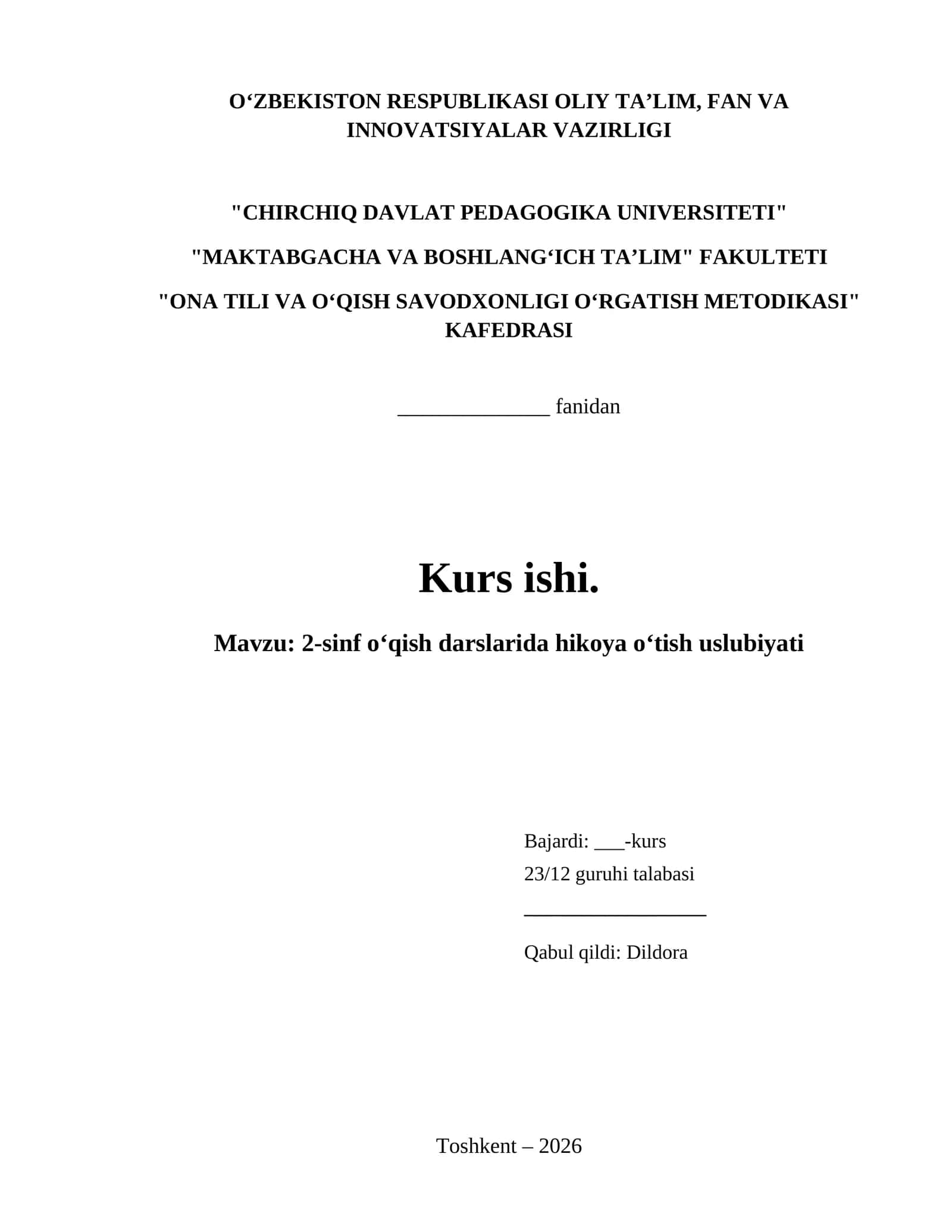 2-sinf oʻqish darslarida hikoya oʻtish uslubiyati 1