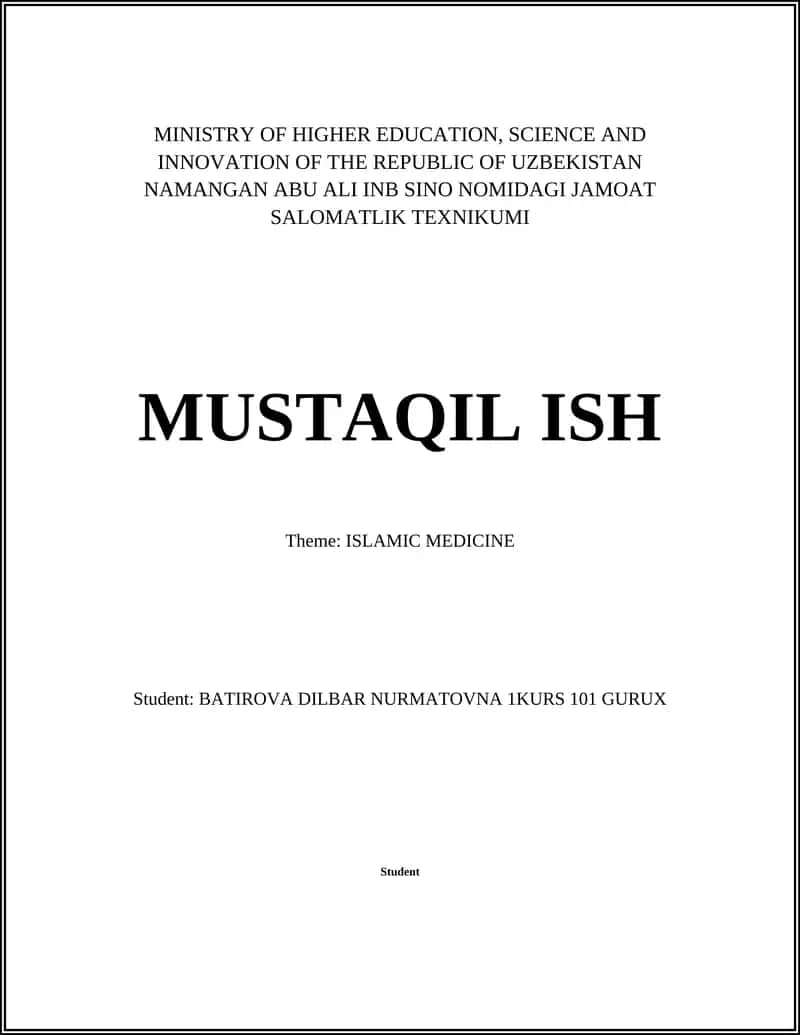 Islamic Medicine 1