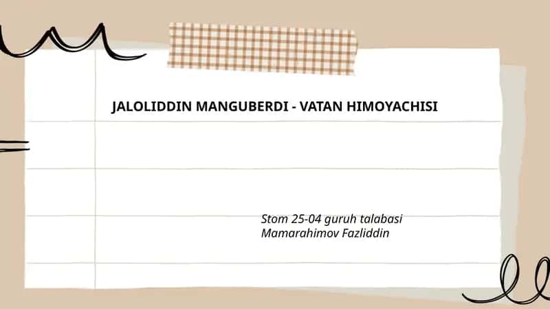 Jaloliddin Manguberdi - Vatan Himoyachisi 1