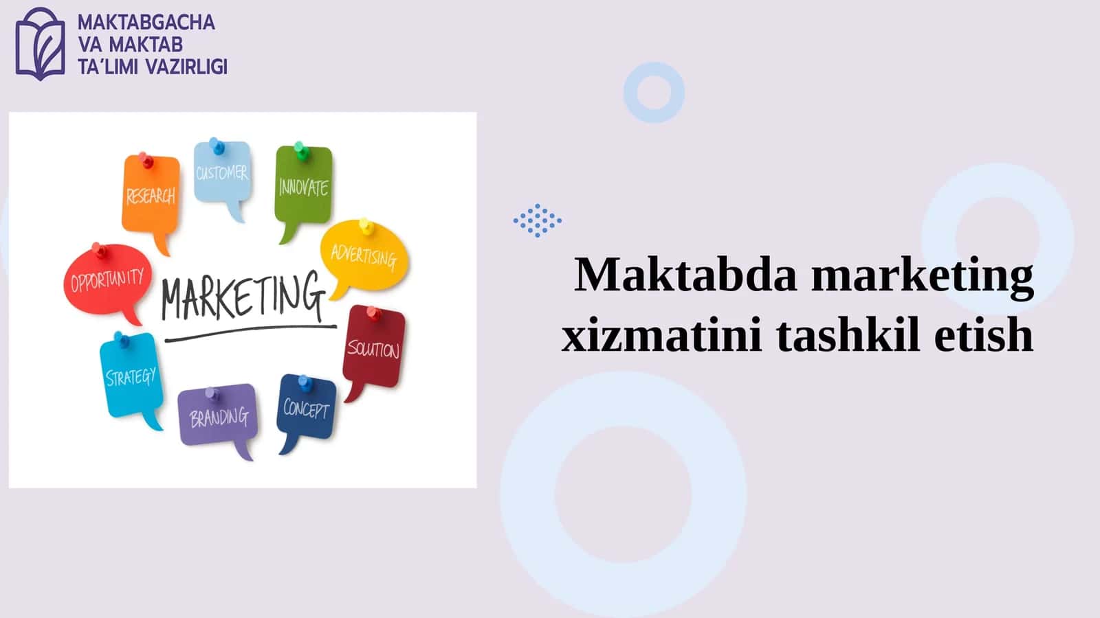 Maktabda marketing xizmatini tashkil etish 1