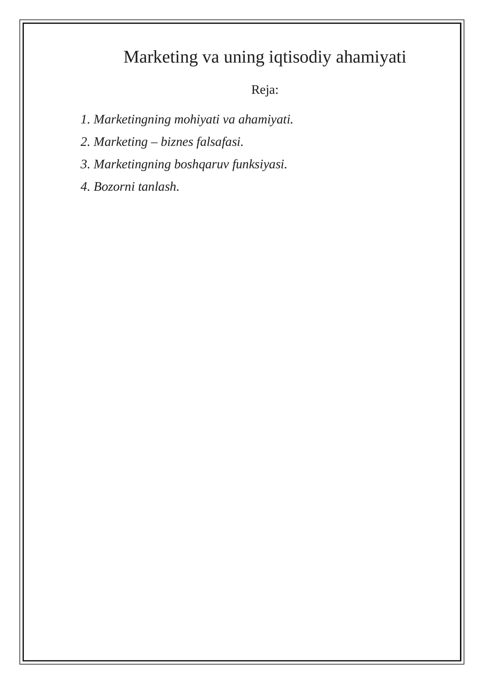 Marketing va uning iqtisodiy ahamiyati 1