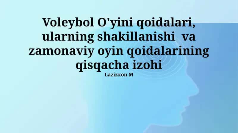 Voleybol O'yini qoidalari 1