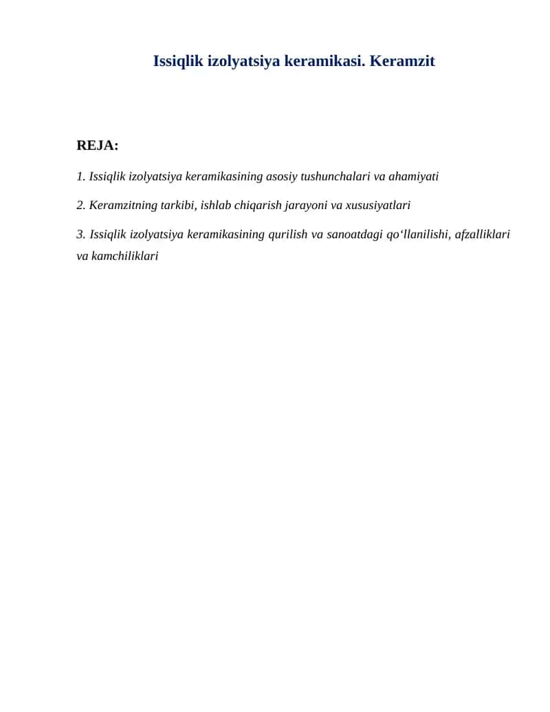 Issiqlik izolyatsiya keramikasi. Keramzit 1