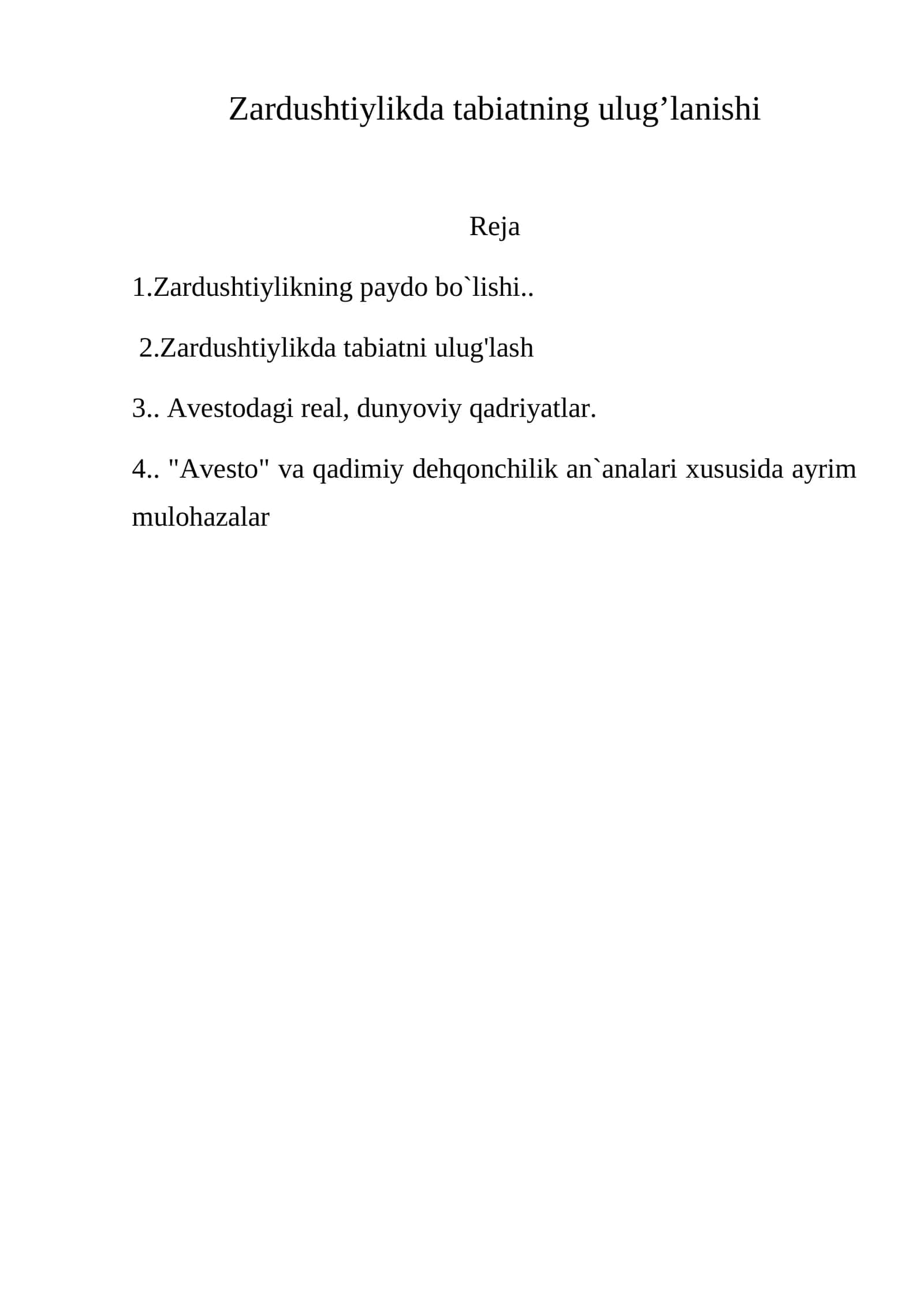 Zardushtiylikda tabiatning ulug’lanishi 1