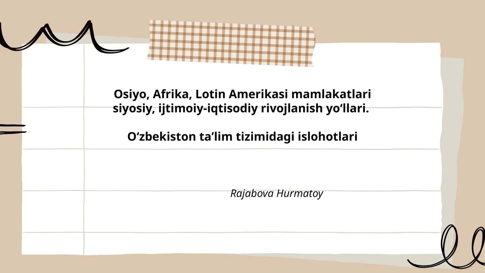 Oʻzbekiston taʼlim tizimidagi islohotlari 1