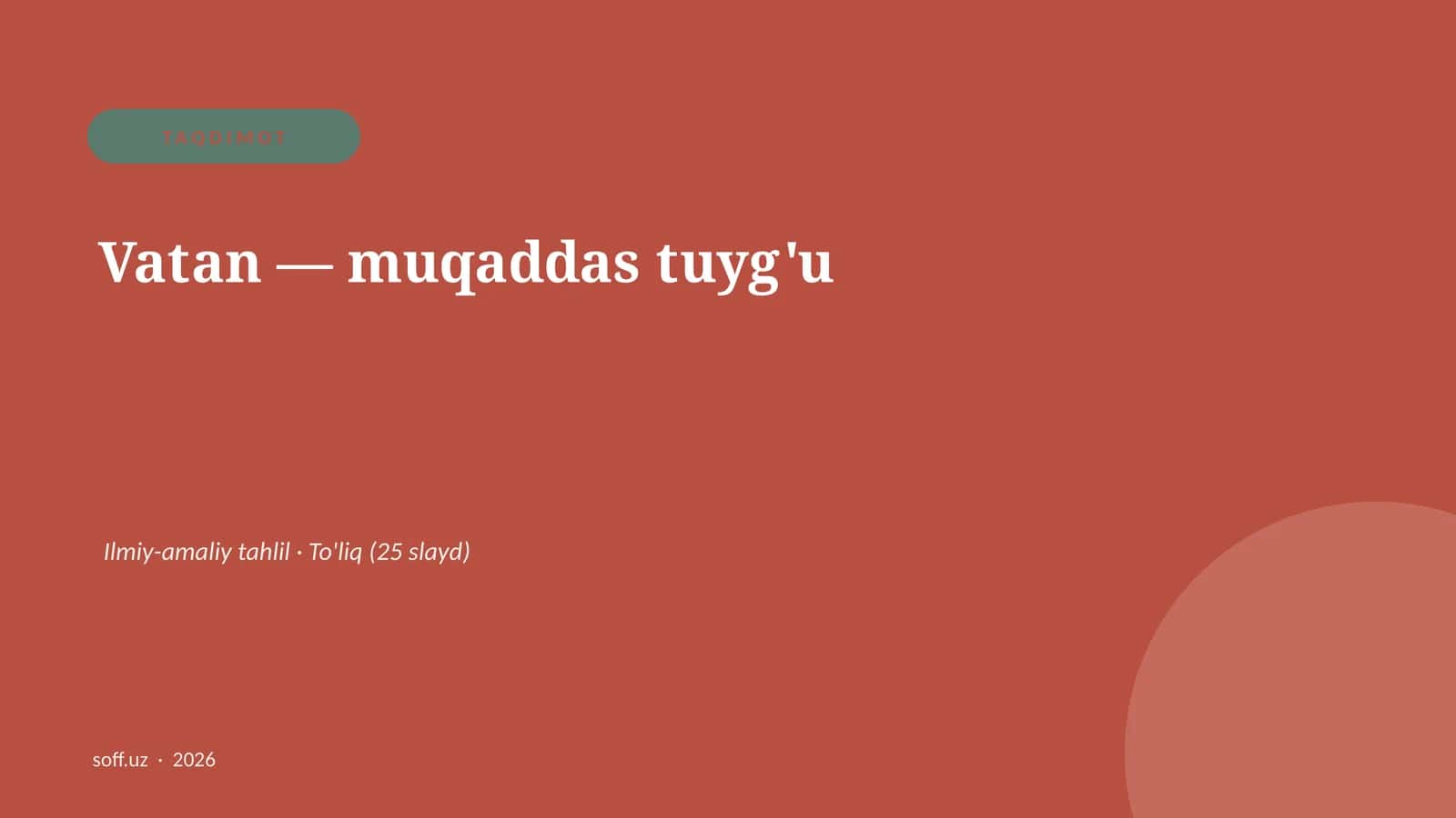 Vatan — muqaddas tuyg'u 1