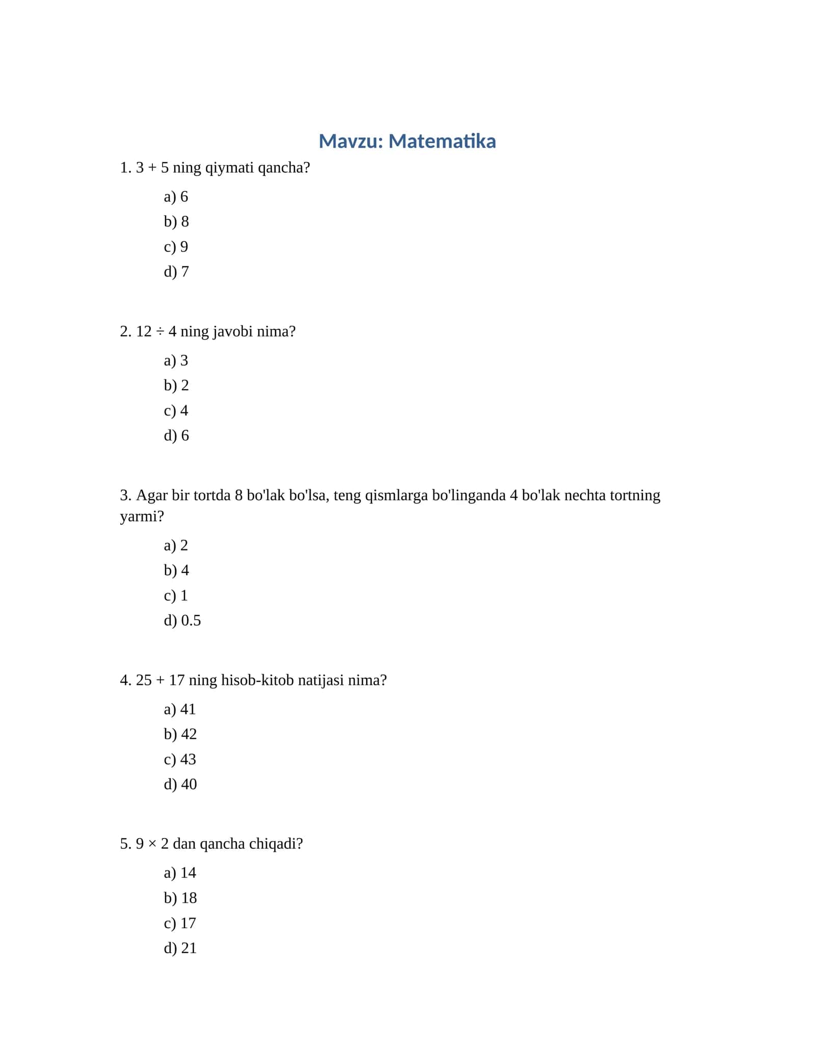 Matematika 1