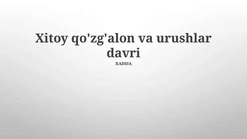 Uch shohlik davri 1