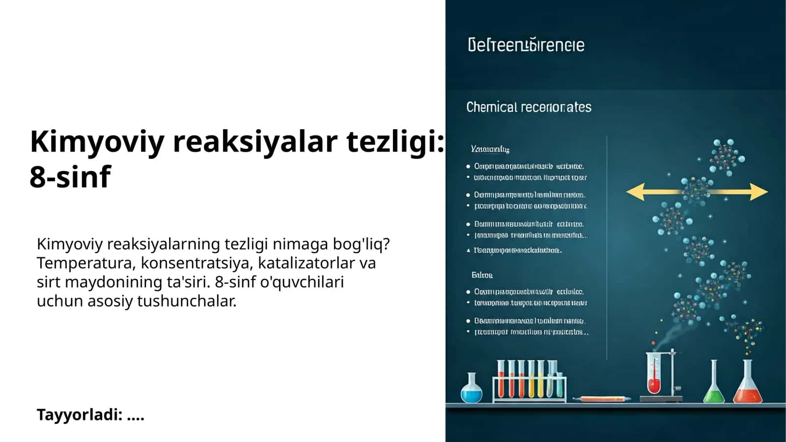 Kimyoviy reaksiyalar tezligi: 8-sinf 1