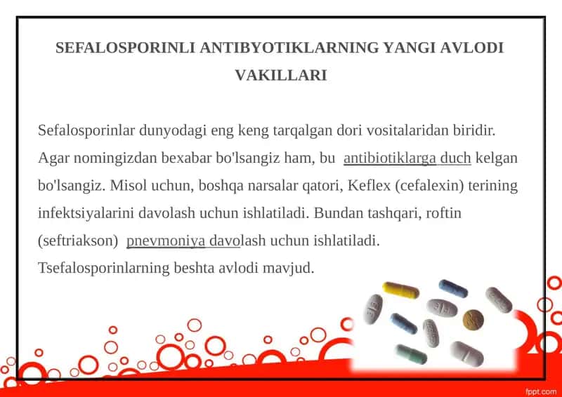Sefalosporinli Antibiotiklarning Yangi Avlodi Va Killari 1