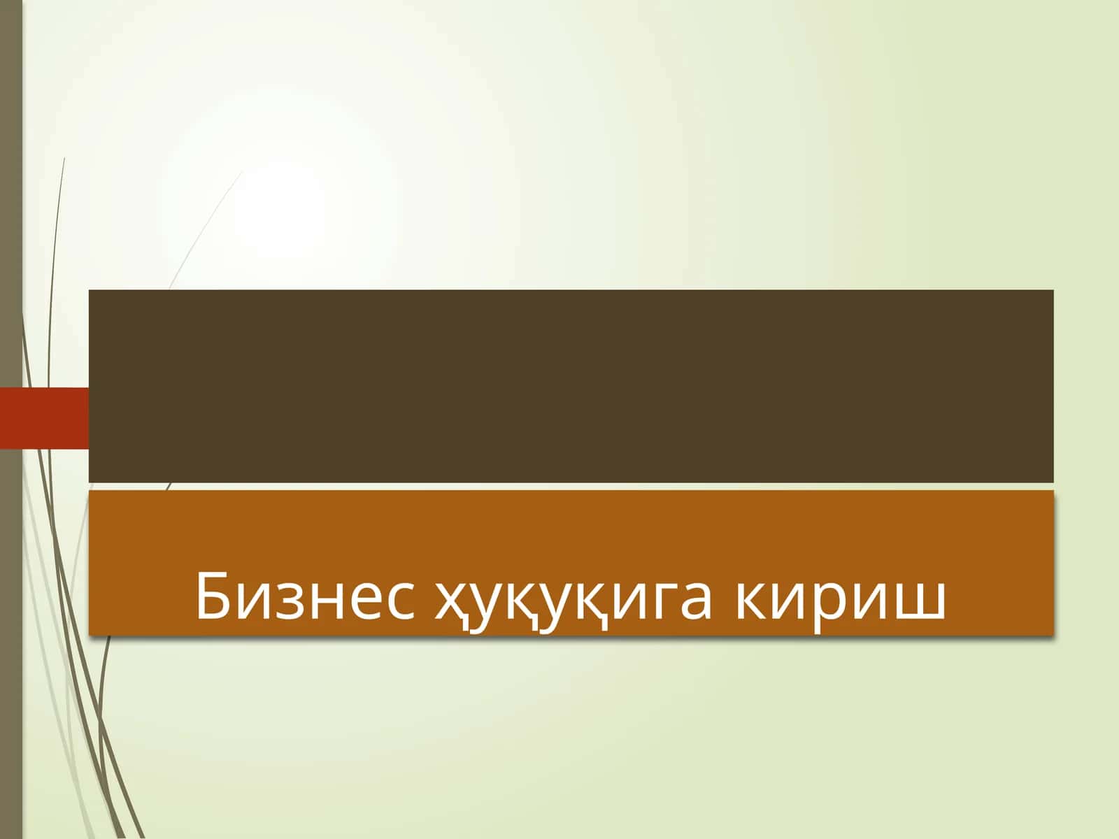 Бизнес ҳуқуқига кириш 1