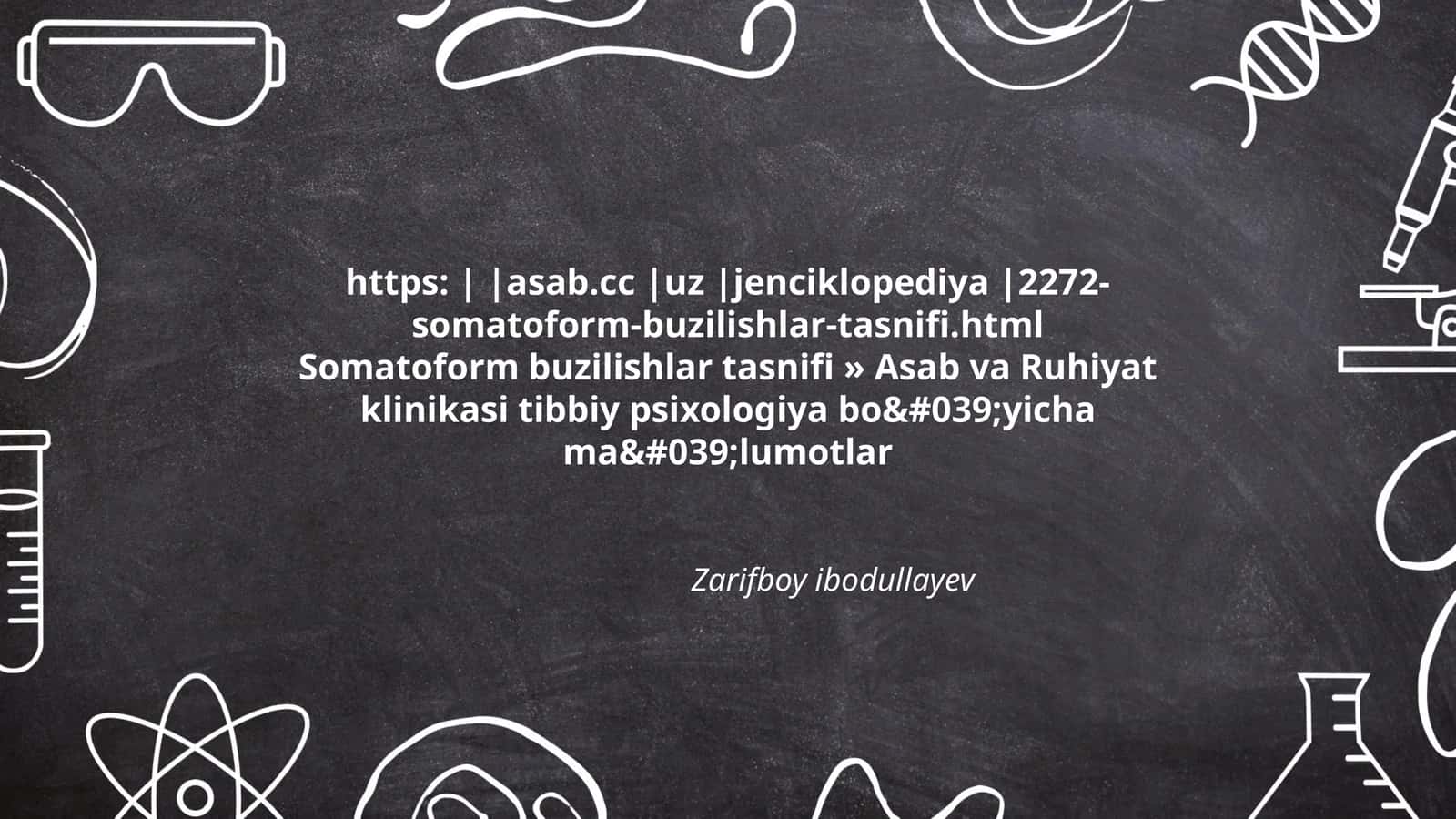 Somatoform buzilishlar tasnifi 1