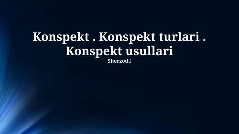 Sinopsis ta'rifi va maqsadi 1