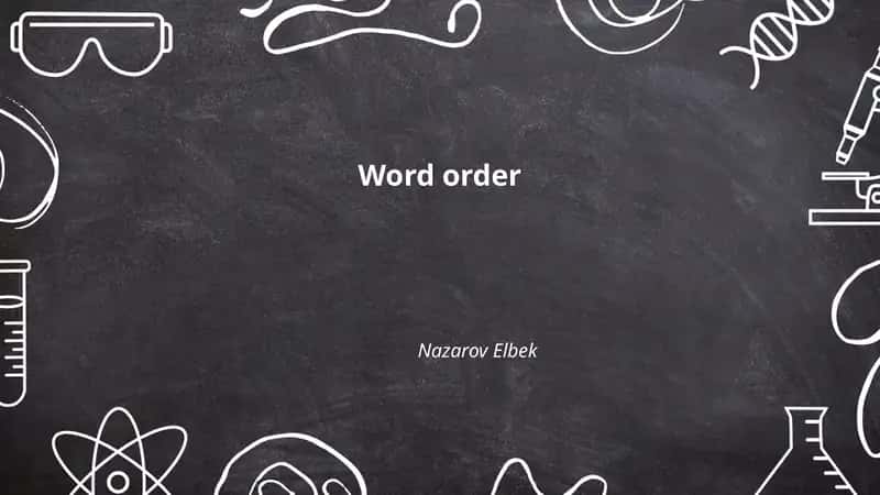 Word order 1