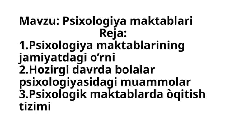 Psixologiya maktablari 1