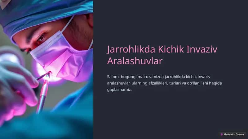 Jarrohlikda Kichik Invaziv Aralashuvlar 1