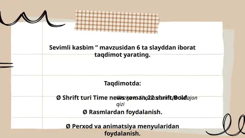 Sevimli kasbim