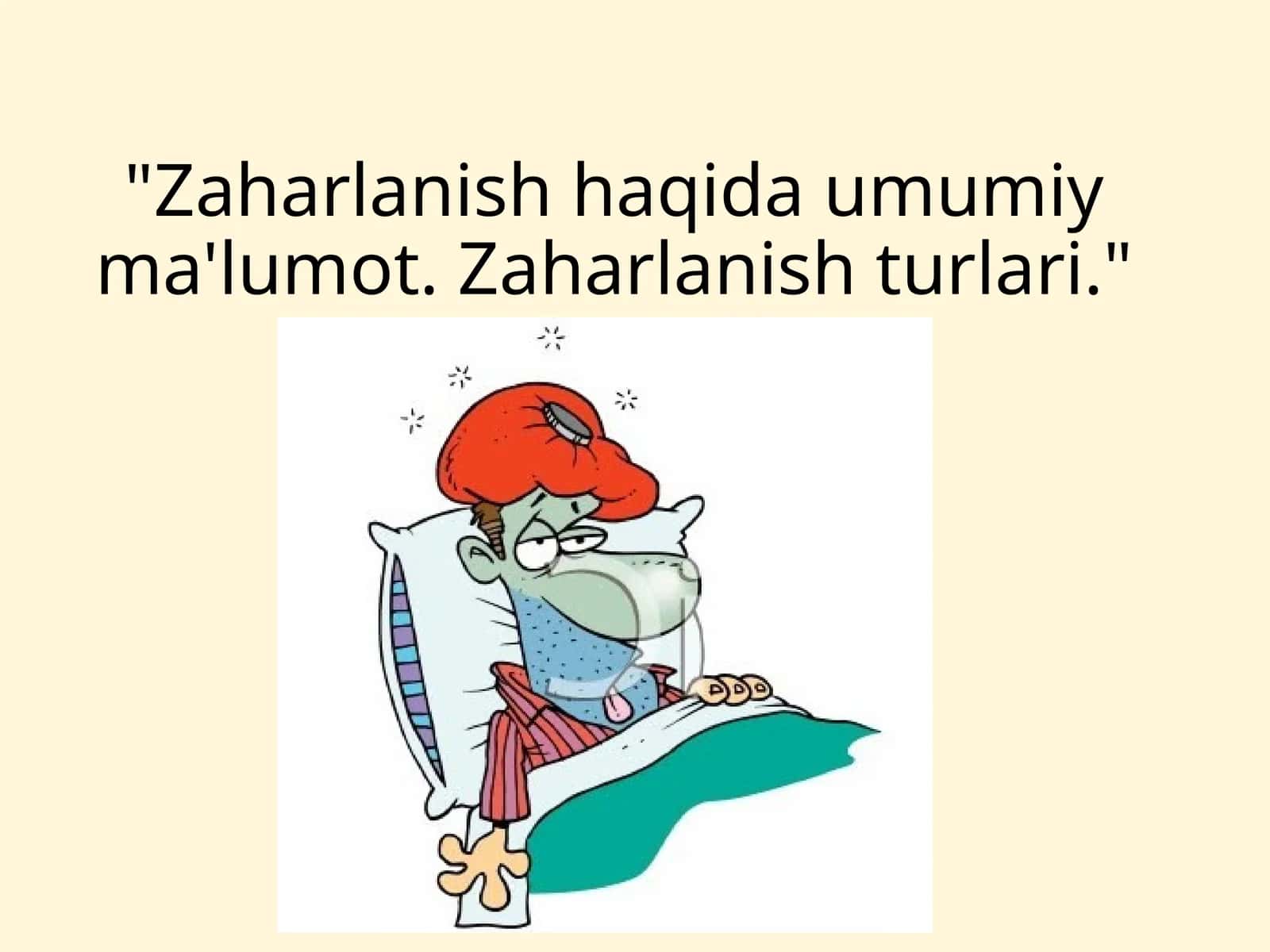 Zaharlanish haqida umumiy ma'lumot 1