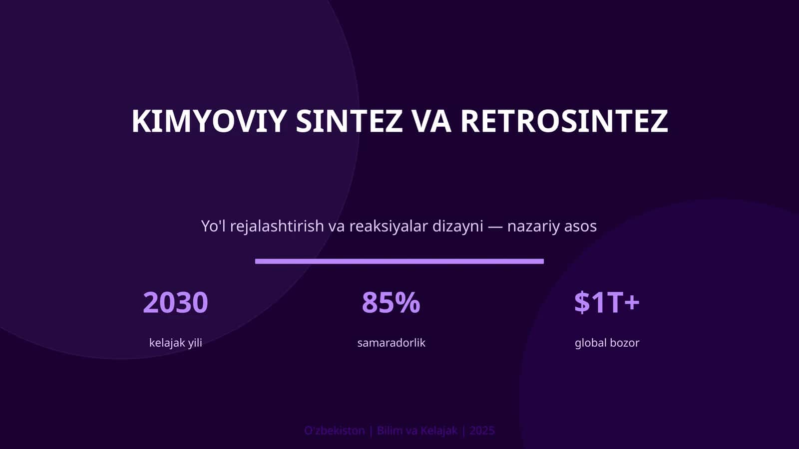 KIMYOVIY SINTEZ VA RETROSINTEZ 1