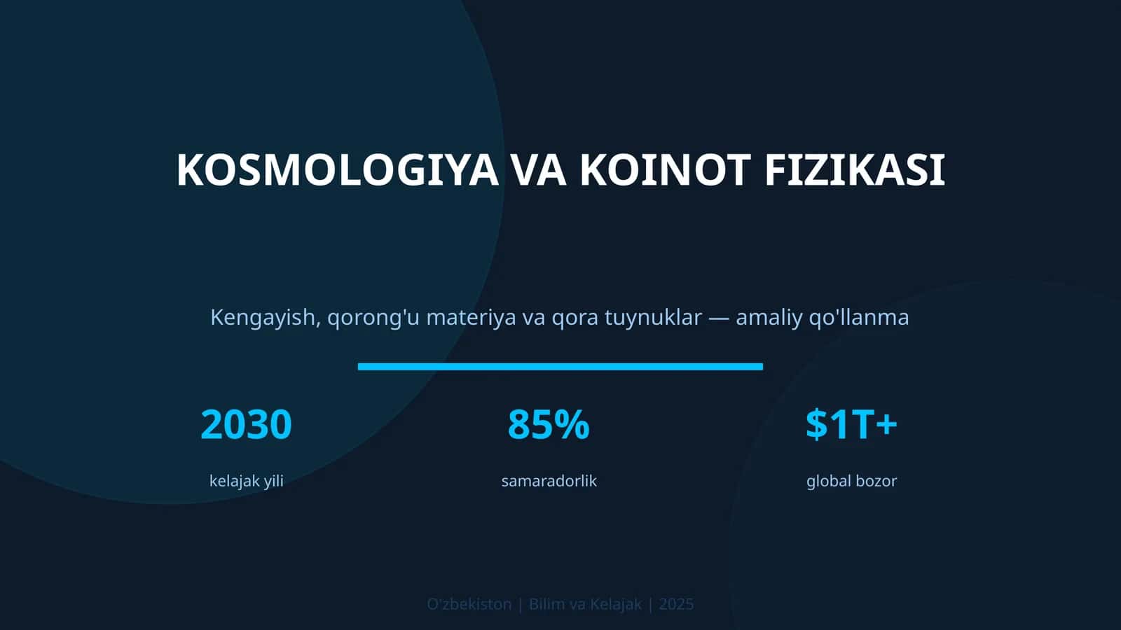 Kosmologiya va koinot fizikasi 1