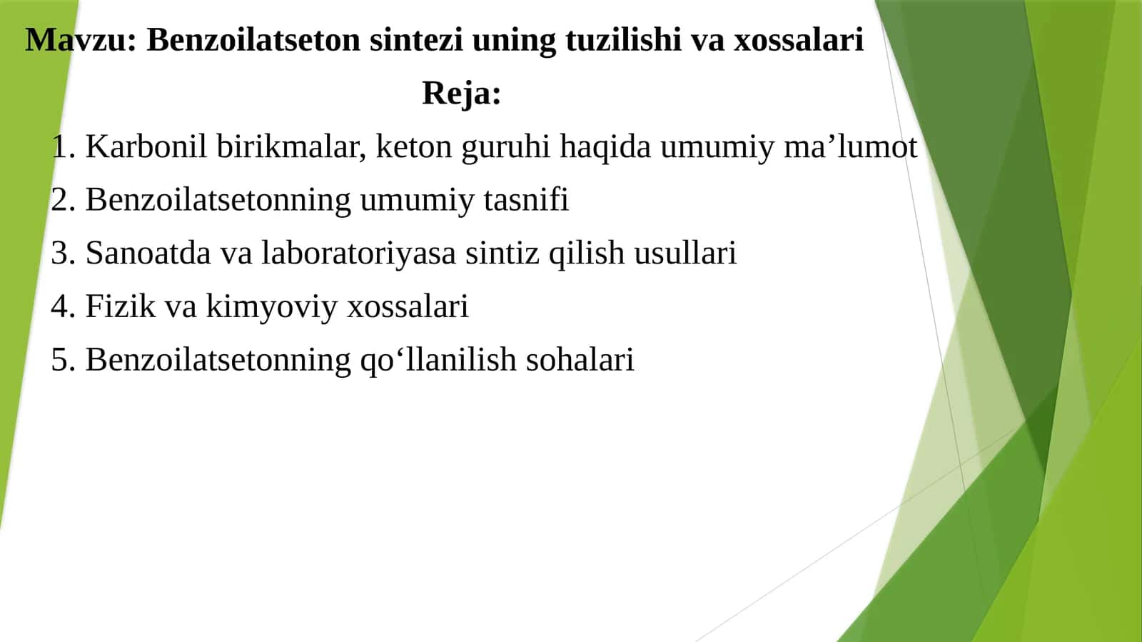 Benzoilatsetonsinteziuningtuzilishivaxossalari 1