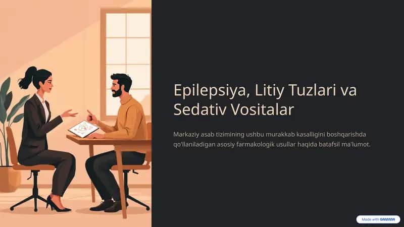 Epilepsiya, Litiy Tuzlari va Sedativ Vositalar 1