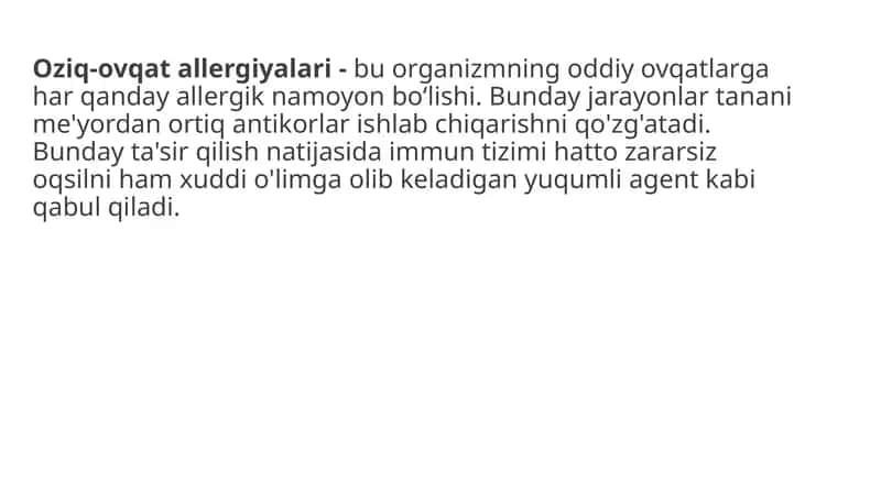 Oziq-ovqat allergiyalari 1