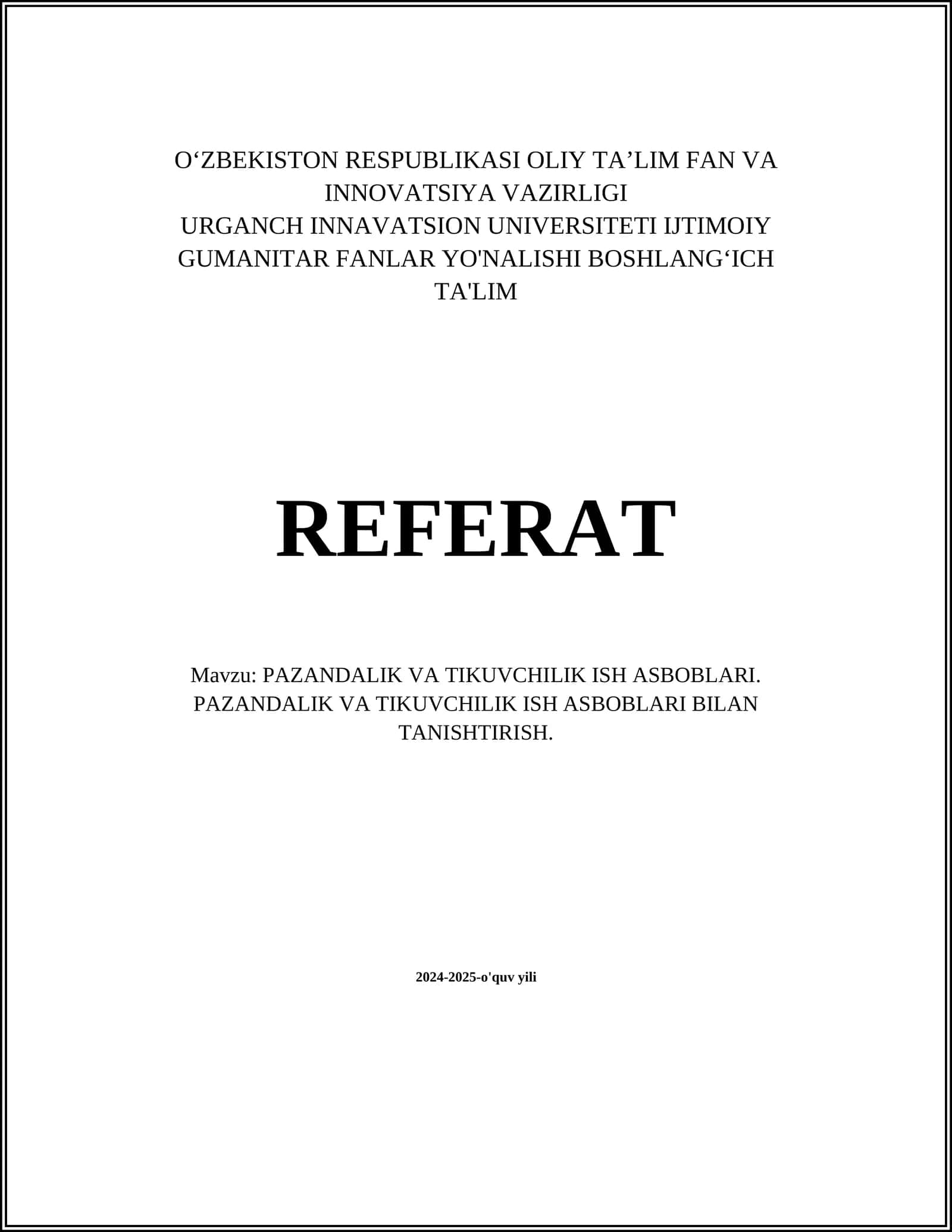 Oshxona Pichog'lari va Ular Turlari 1