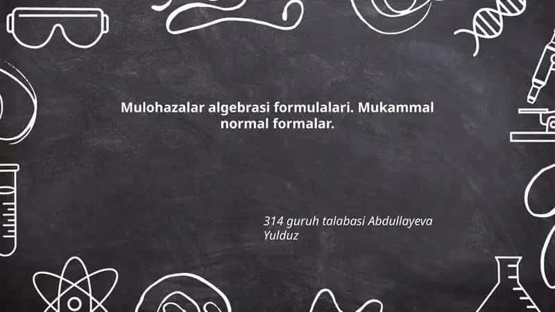Mulohazalar algebrasining asosiy amallari va belgilari 1