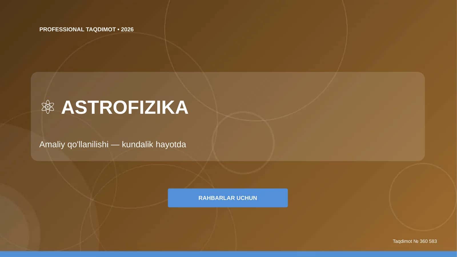 Astrofizika: amaliy qo'llanilishi 1