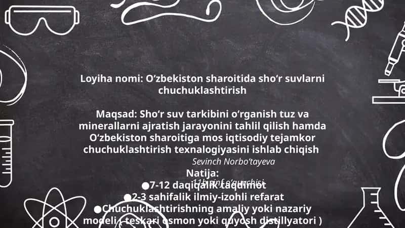 Oʻzbekiston sharoitida shoʻr suvlarni chuchuklashtirish 1