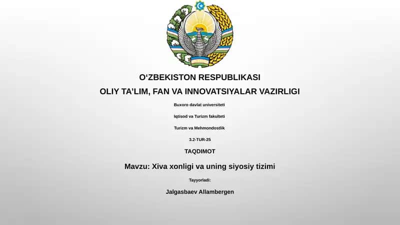 Xiva xonligi va uning siyosiy tizimi 1