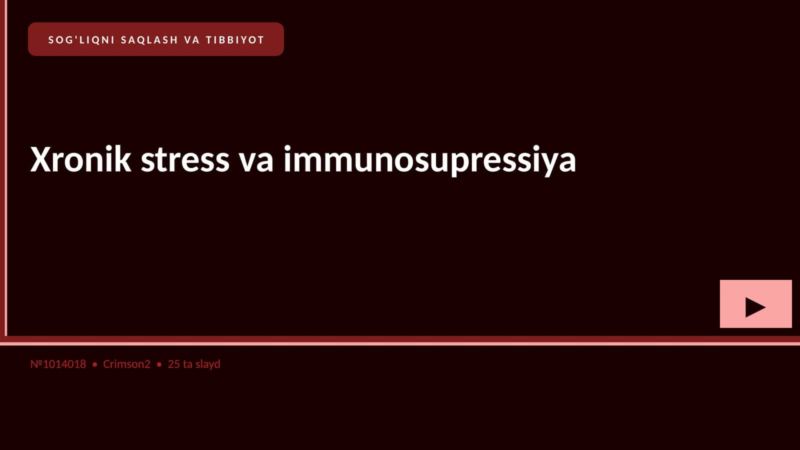 Xronik stress va immunosupressiya 1