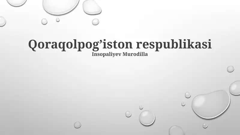 Qoraqalpog’iston Respublikasi 1