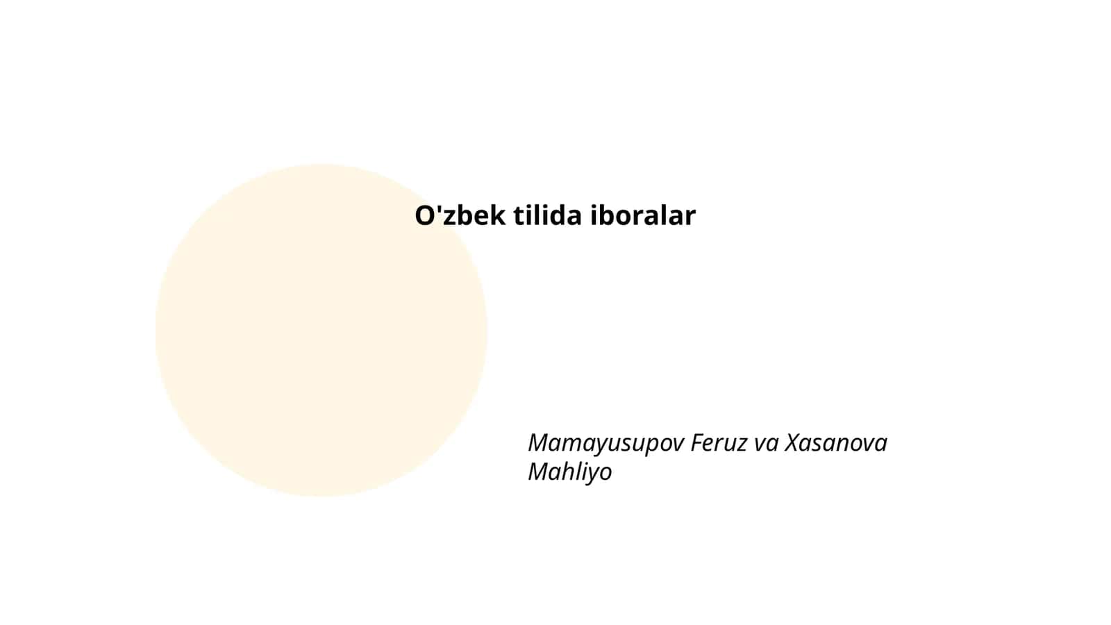 O'zbek tilida iboralar 1