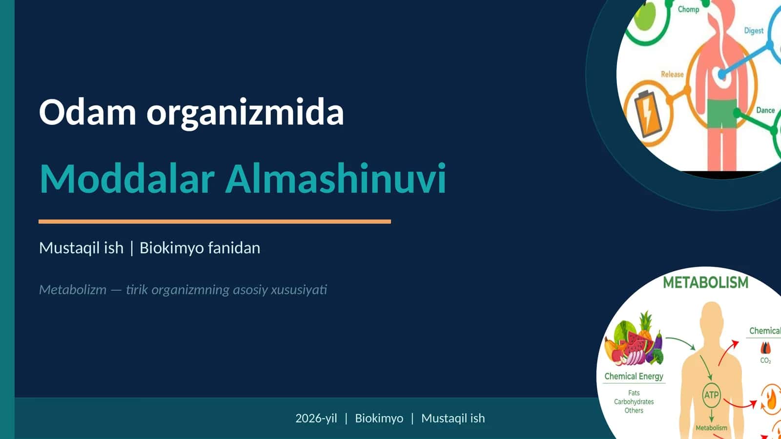 Odam organizmida moddalar almashinuvi 1