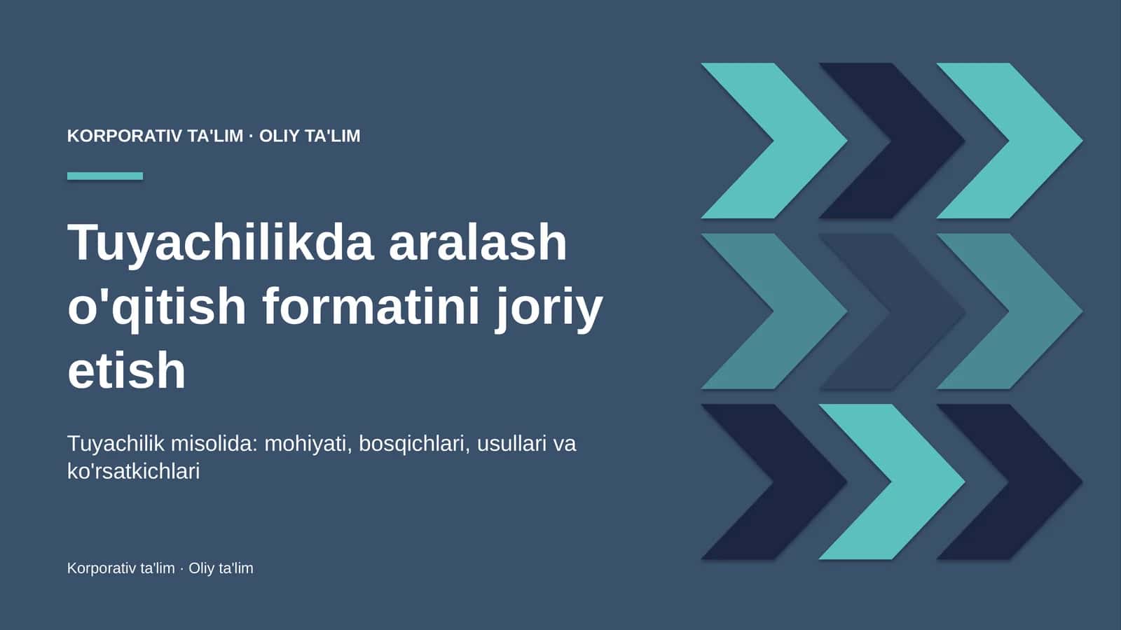 Tuyachilikda aralash o'qitish formatini joriy etish 1