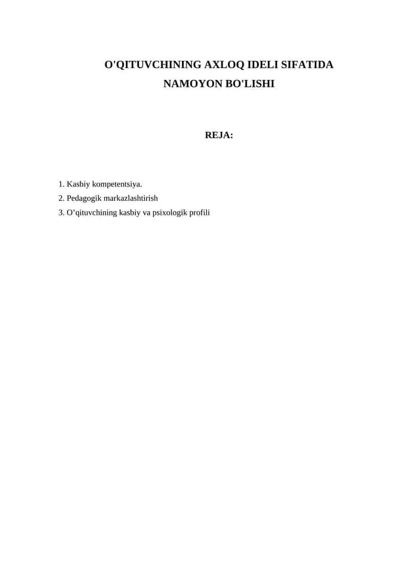 O‘QITUVCHINING AXLOQ IDELI SIFATIDA 1