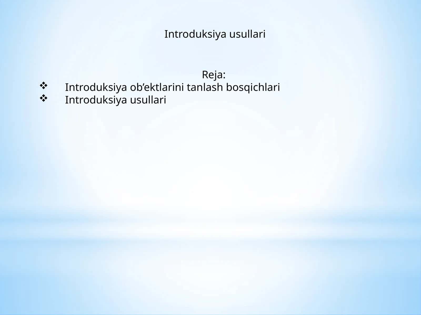 Introduksiya usullari 1