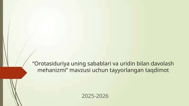 Orotasiduriya uning sabablari va uridin bilan davolash mehanizmi” 1