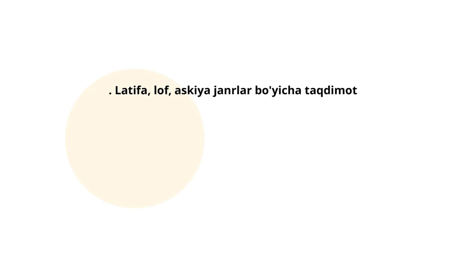 Latifa, lof, askiya janrlar bo'yicha taqdimot 1