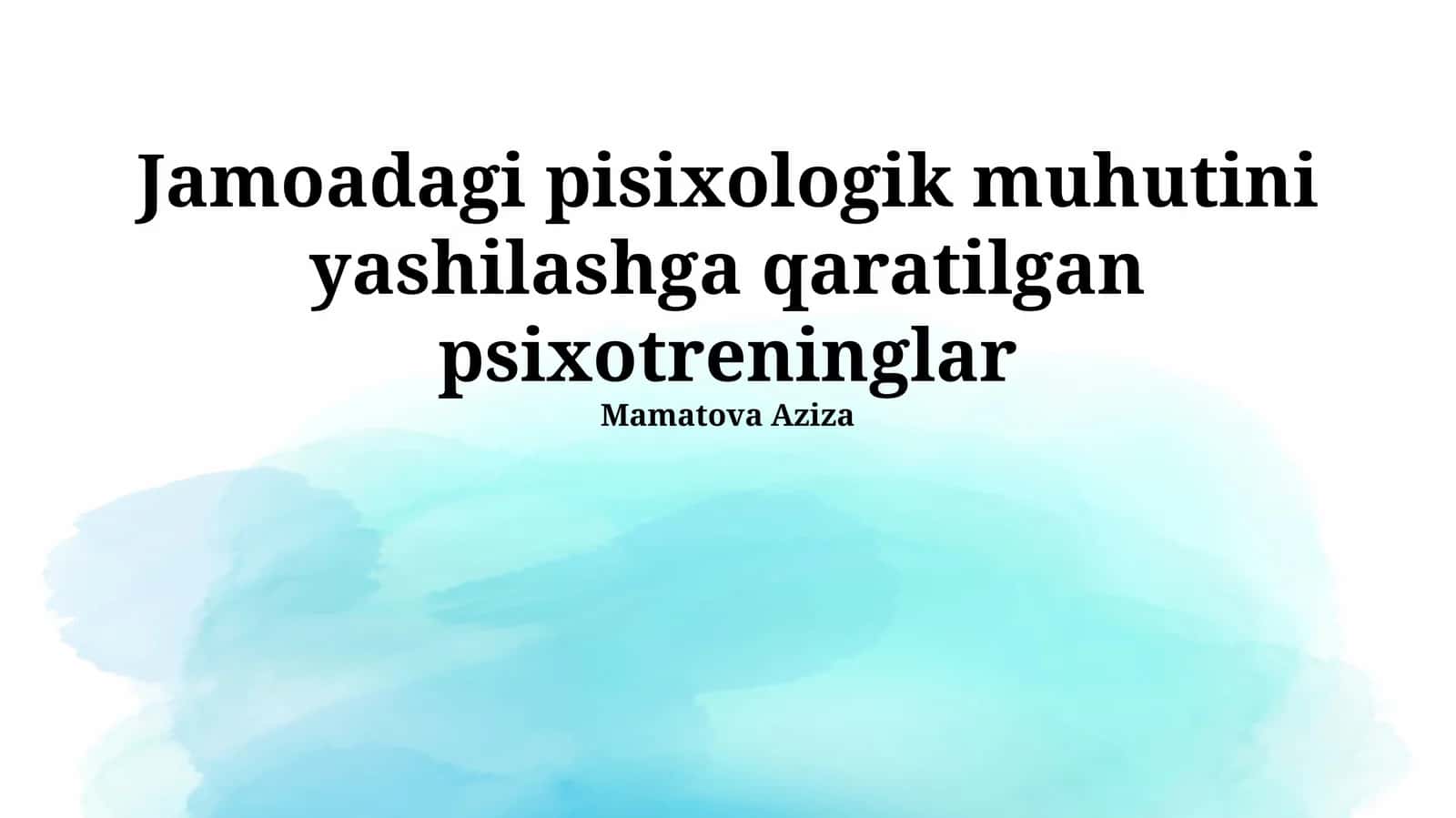 Psixologik iqlimni baholash va maqsadlar 1