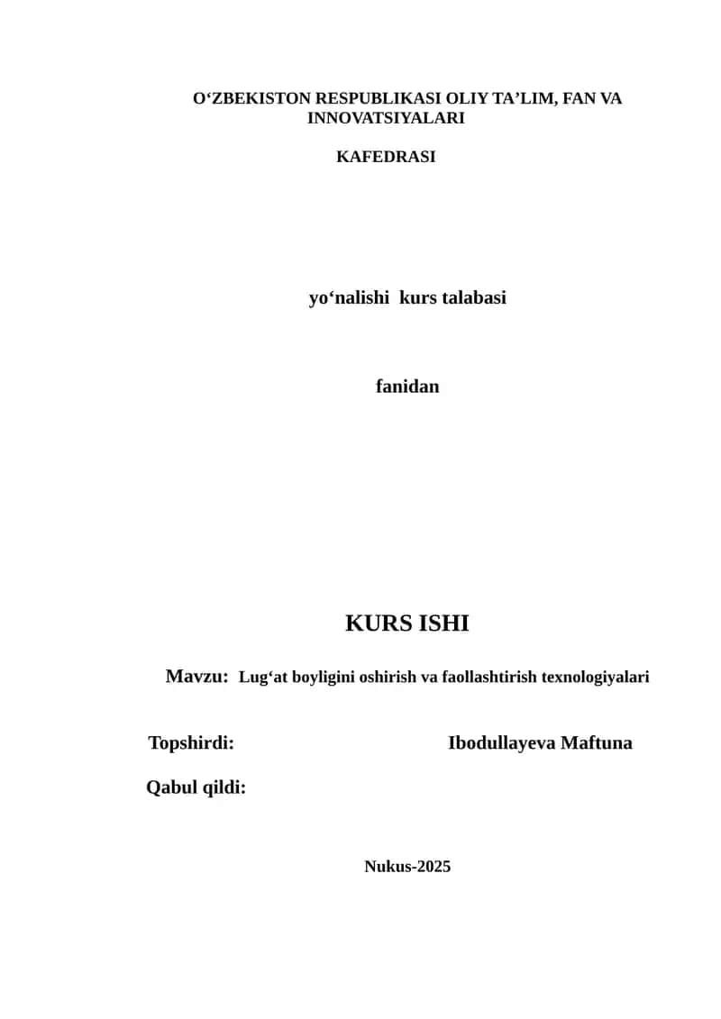 Lugʻat boyligini oshirish va faollashtirish texnologiyalari 1