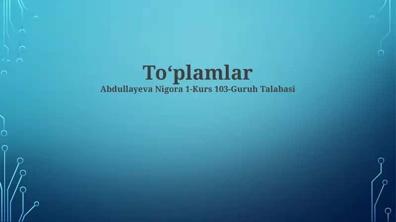 To'plam Operatsiyalari 1