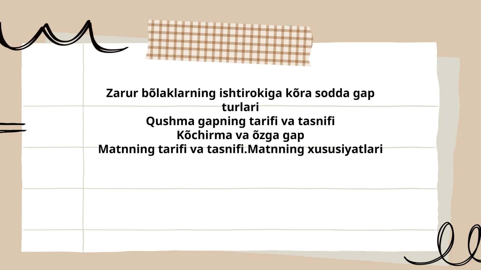 Zarur boʻlaklar bilan sodda gaplar 1