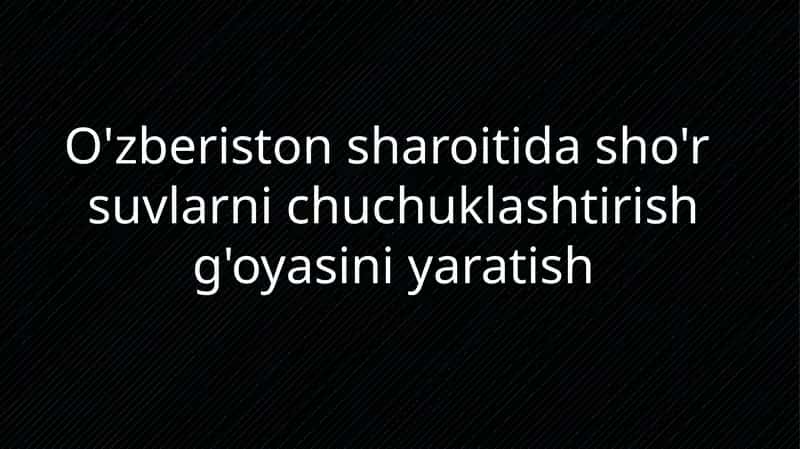 O'zberistonsharoitidasho'r suvlarnichuchuklashtirishg'oyasi 1
