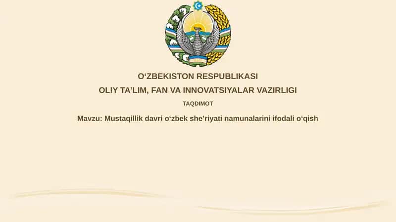 Mustaqillik Davri O'zbek She'riyatining Tematik Xususiyatlari 1
