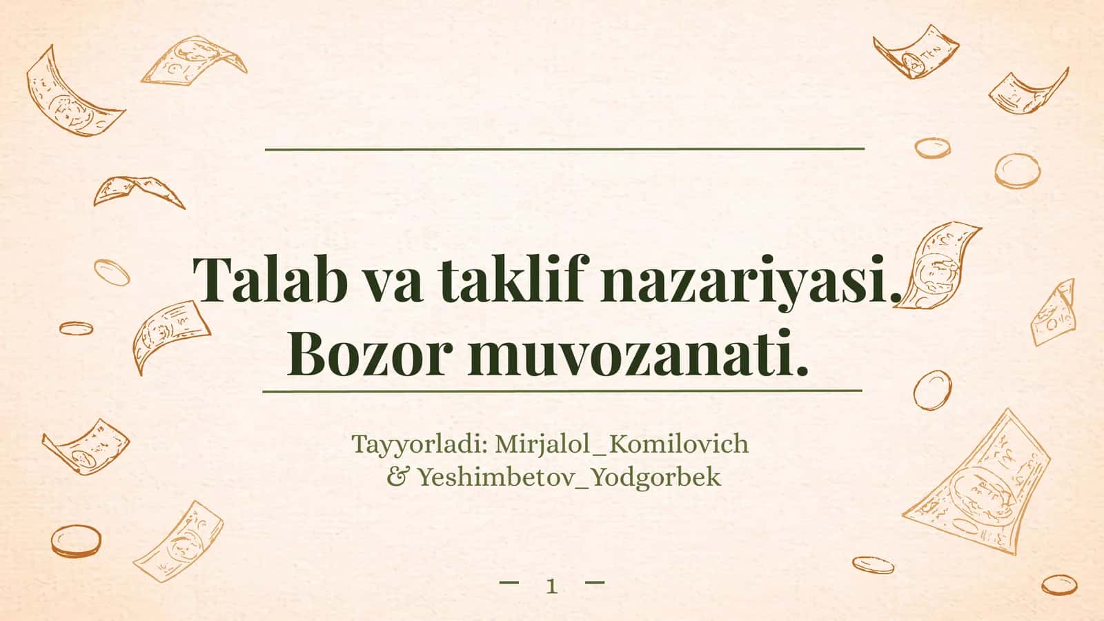 Talab va taklif nazariyasi 1