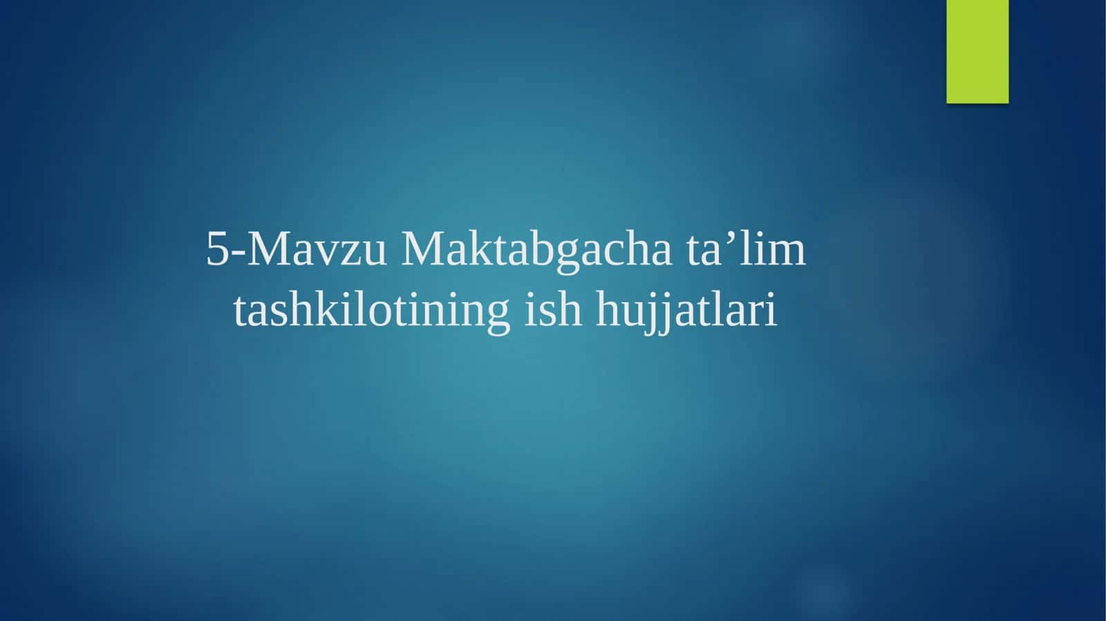 Maktabgacha ta’lim tashkilotining ish hujjatlari 1