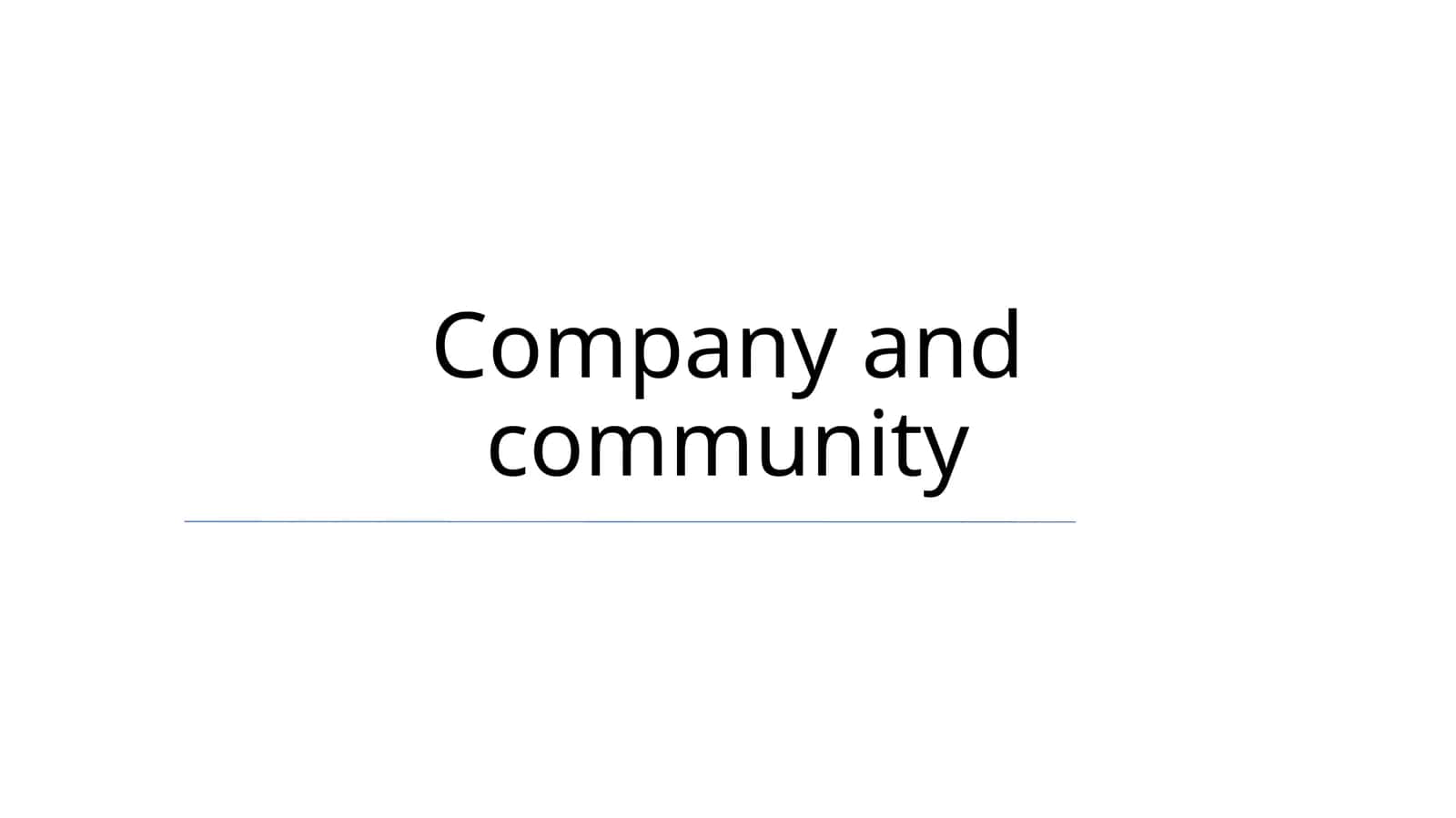 Company and community 1